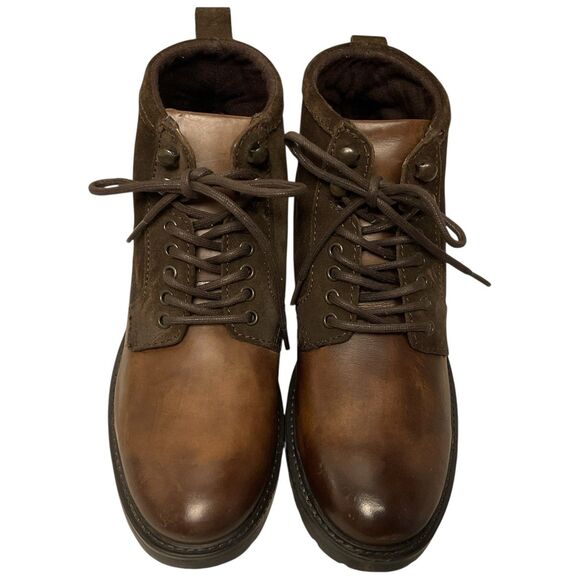 ASOS Design Men's Size 5 Brown Leather Lace Up Ankle Boots - Picture 1 of 8